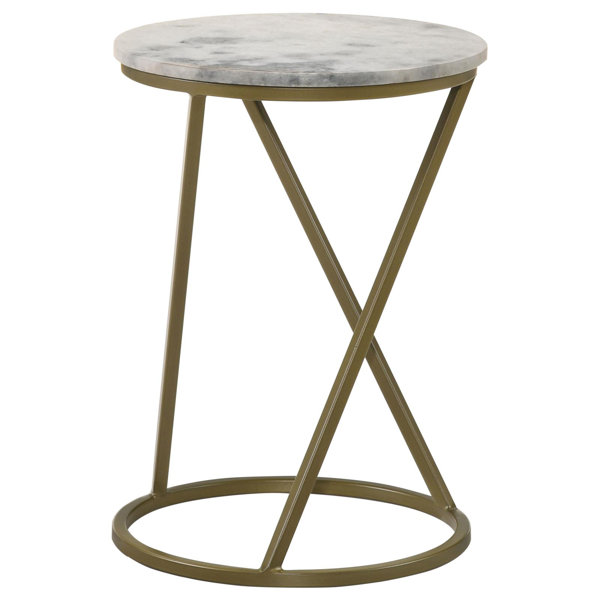 Everly Quinn Aule Round Accent Table with Marble Top & Reviews Wayfair